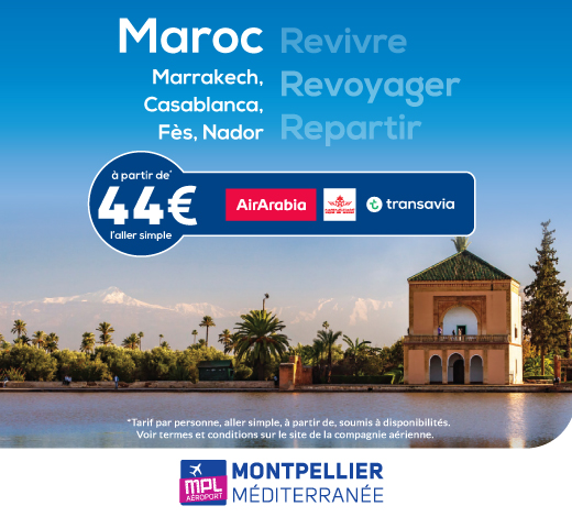 Montpellier aeroport vols destinations directs montpellier/maroc